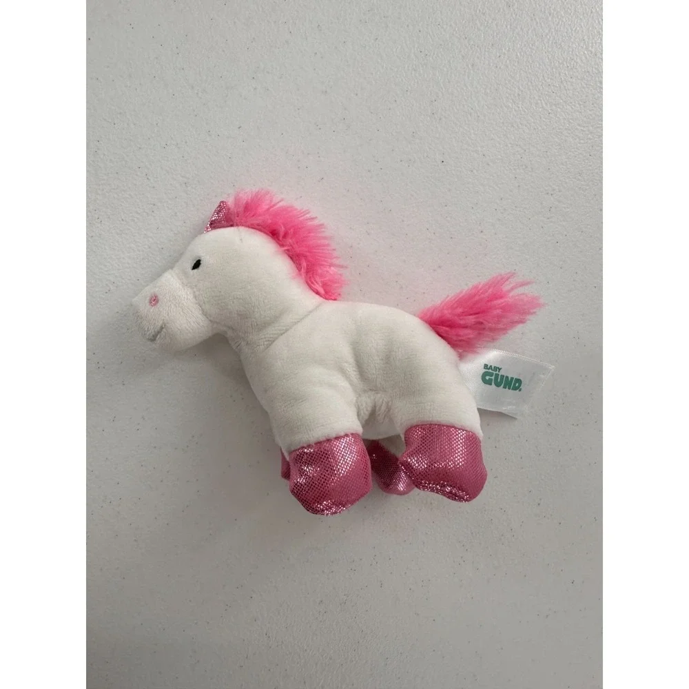 Baby Gund Plush‎ White & Pink Unicorn Glitter Hooves - 6 Inches Horse Stuffed